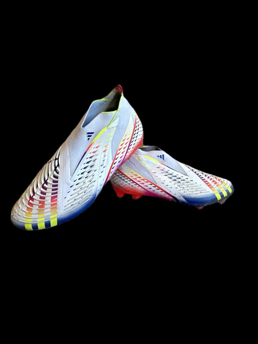 Men's adidas Predator Edge + SG Soccer Cleats Laceless White Multi GW1035 Sz 10